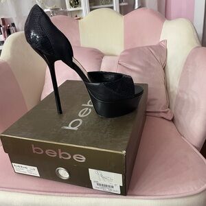 Bebe Elegant Black Platform Heels